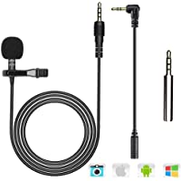 Los mejores  - AGPTEK Z02- Mini Micrófono de Solapa 3.5mm Omnidirectional Condensador con 2 adaptadores para Smartphones- PC y Line-in…